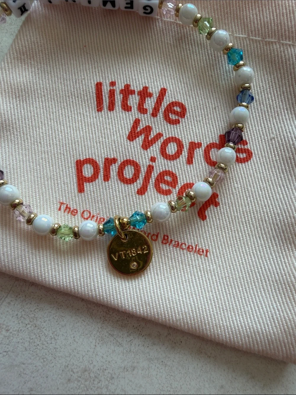 “GEMINI” Little Words Project Beaded Bracelet-Size L/XL